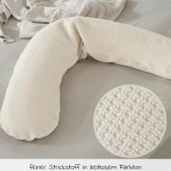 Stillkissen Das Original mit Mikroperlen-Füllung inkl. Bezug Feinstrick 190 cm - Creme