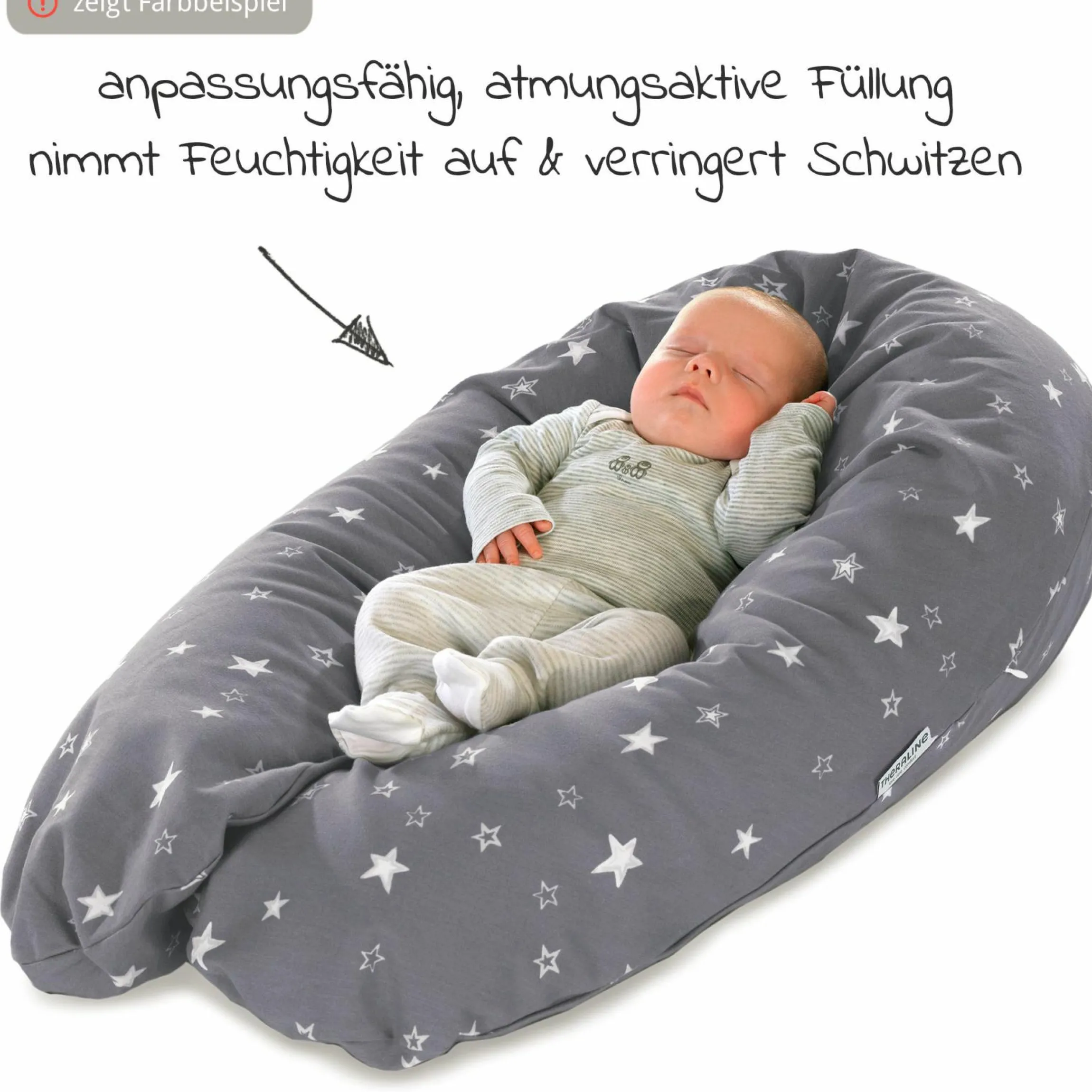 Stillkissen Das Original mit Dinkelspelz-Füllung inkl. Bezug Bamboo 190 cm - Wolkenweiß