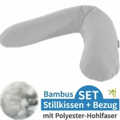 Stillkissen Das Original mit Polyesterhohlfaser-Füllung inkl. Bezug Bamboo 190 cm - Grau