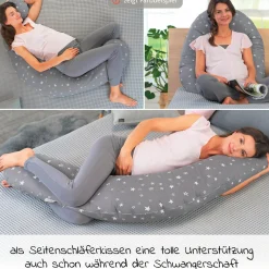 Stillkissen Das Original mit Polyesterhohlfaser-Füllung inkl. Bezug Bamboo 190 cm - Grau