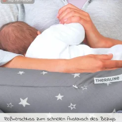 Stillkissen Das Original mit Polyesterhohlfaser-Füllung inkl. Bezug Bamboo 190 cm - Grau