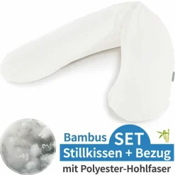 Stillkissen Das Original mit Polyesterhohlfaser-Füllung inkl. Bezug Bamboo 190 cm - Wolkenweiß