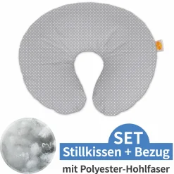 Stillkissen Das Wynnie mit Polyesterhohlfaser-Füllung inkl. Bezug - Punkte - Grau