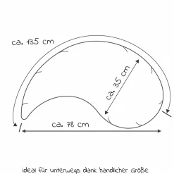 Stillkissen Das Yinnie mit feiner Perlen-Füllung inkl. Bezug Musselin 135 cm - Sandbeige