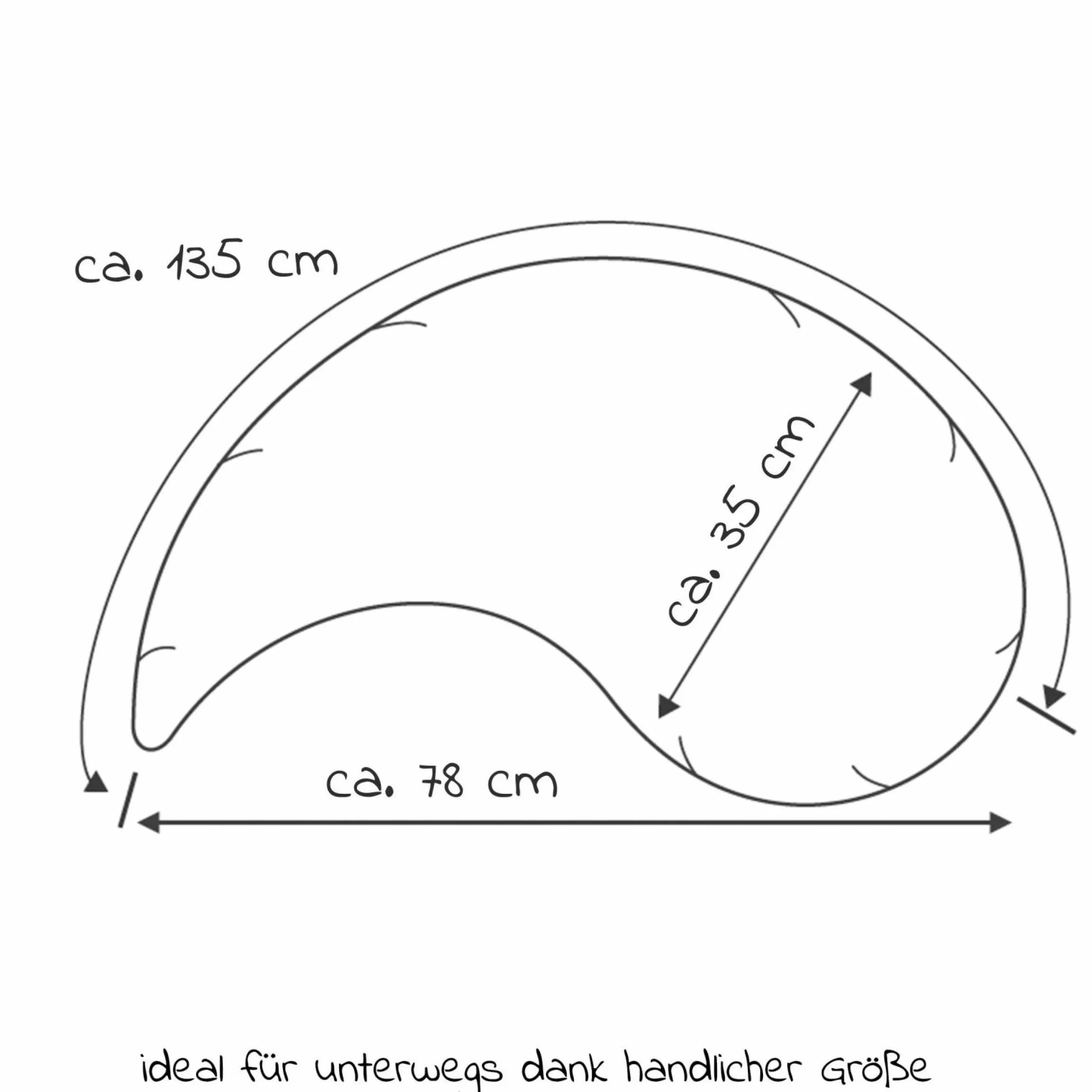 Stillkissen Das Yinnie mit Mikroperlen-Füllung inkl. Bezug 135 cm - Punkte - Grau