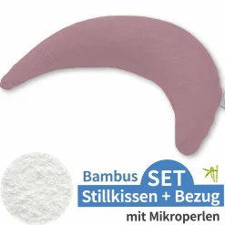 Stillkissen Der Bambusmond - mit Mikroperlen-Füllung inkl. Bezug Bamboo 140 cm - Melange Rosenholz