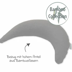 Stillkissen Der Bambusmond - mit Mikroperlen-Füllung inkl. Bezug Bamboo 140 cm - Melange Mittelgrau