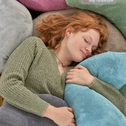 Stillkissen Der Plüschmond mit Mikroperlen-Füllung 140 cm - Creme