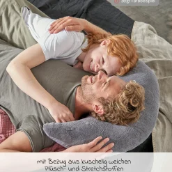 Stillkissen Der Plüschmond mit Mikroperlen-Füllung 140 cm - Malve