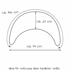 Stillkissen Der Plüschmond mit Mikroperlen-Füllung 140 cm - Steingrau