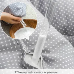 Stillkissen Dodo Premium by Theraline 180 cm - Polka Dots - Grau