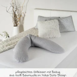 Stillkissen Dodo Premium by Theraline 180 cm - Polka Dots - Grau