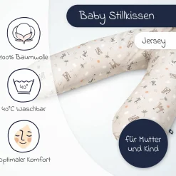 Stillkissen Jersey Mikroperlen-Füllung inkl. Bezug 190 cm - Savanne Beige