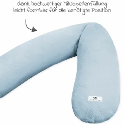 Stillkissen Mikroperlen-Füllung inkl. Bezug 190 cm - Musselin - Denim