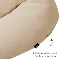 Stillkissen mit Mikroperlen-Füllung inkl. Bezug Musselin 190 cm - Sand-Beige