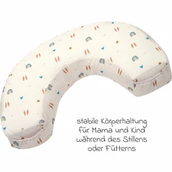Stillkissen mit Tasche am Jersey-Bezug 124 cm - Rainbow - Ecru - Kollektion 2024