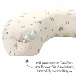 Stillkissen mit Tasche am Jersey-Bezug 124 cm - Rainbow - Ecru - Kollektion 2024