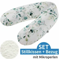 Stillkissen Multi mit Mikroperlen-Füllung inkl. Bezug 190 cm - Limited Edition - Natural Leaves