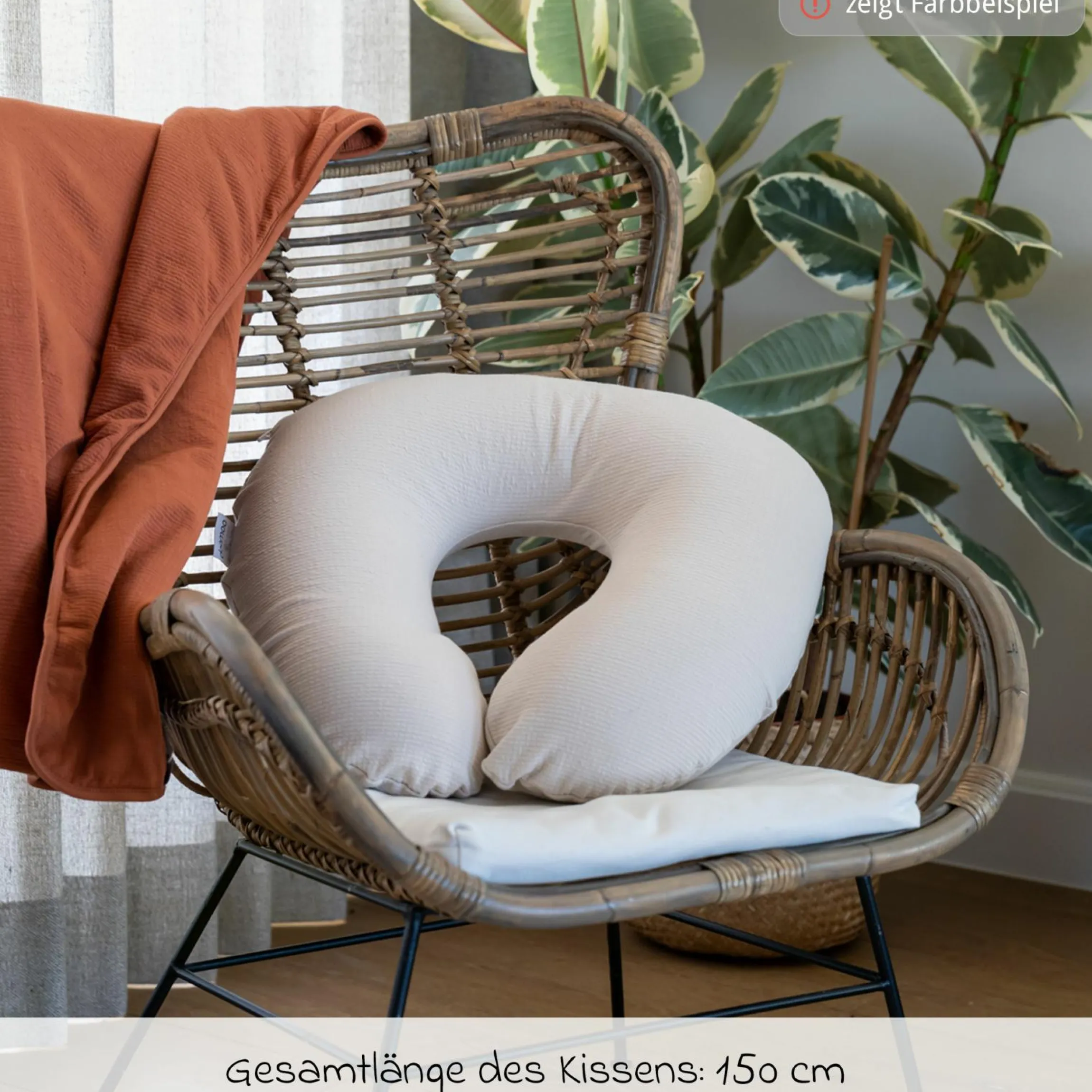 Stillkissen Softy - mit Mikroperlen-Füllung inkl. Organic Cotton Bezug 150 cm - Tetra Green