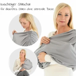 Stillschal / Stilltuch / Sichtschutz beim Stillen - Grau