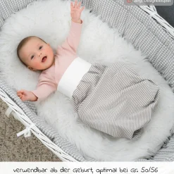 Strampelsack Baby - Weiß-Taupe