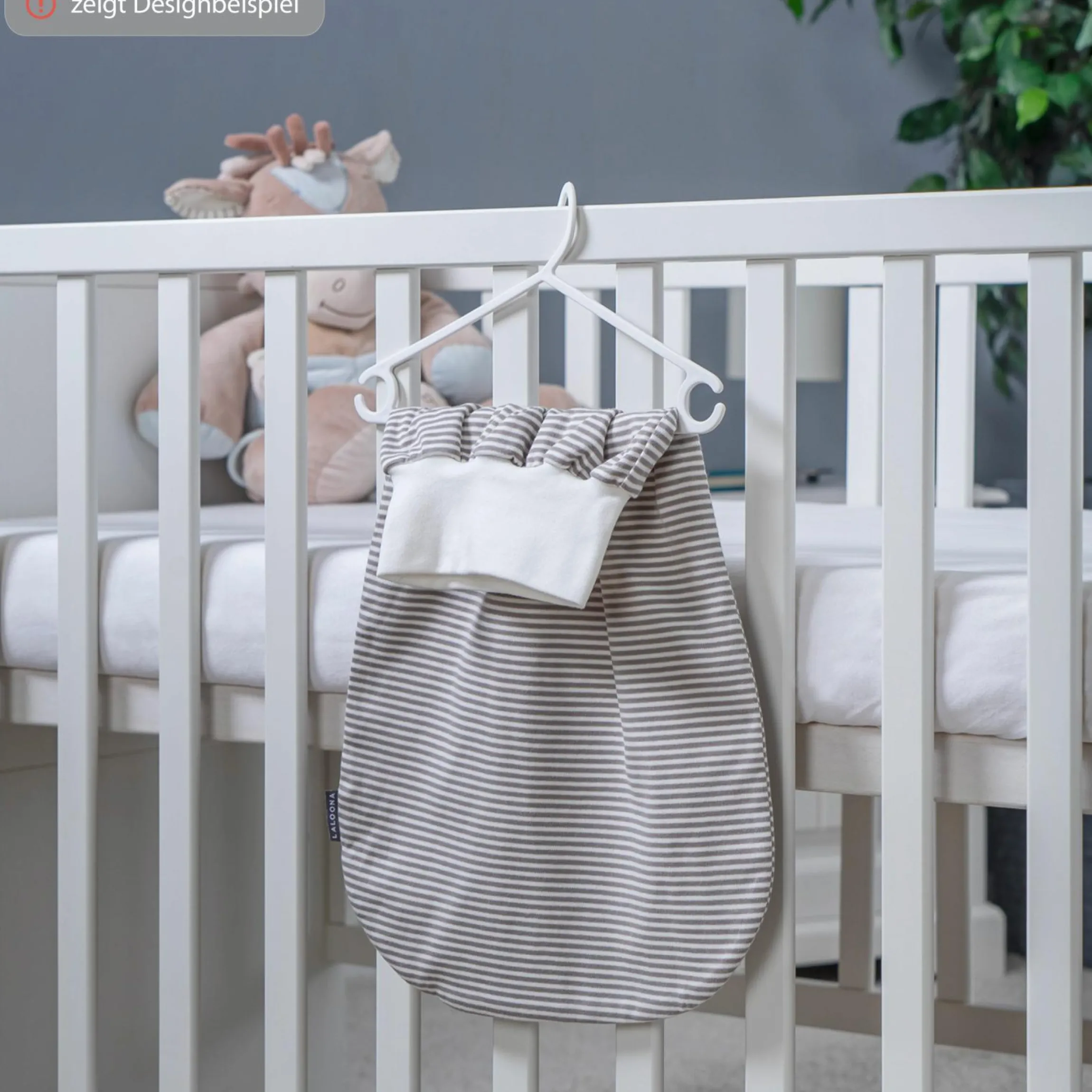 Strampelsack Baby - Weiß-Taupe