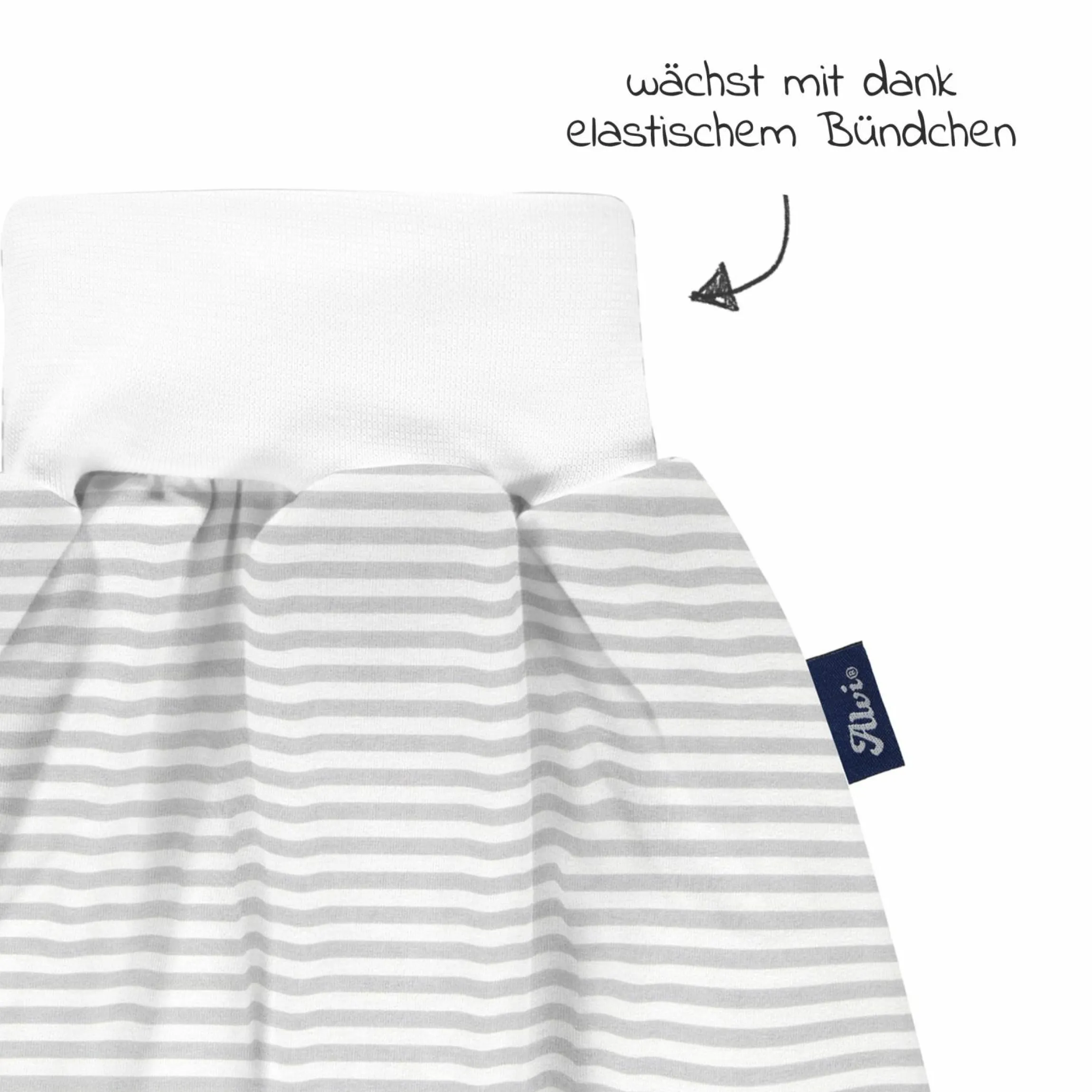 Strampelsack Schlupfmäxchen Jersey Thermo - Stripes - Grey