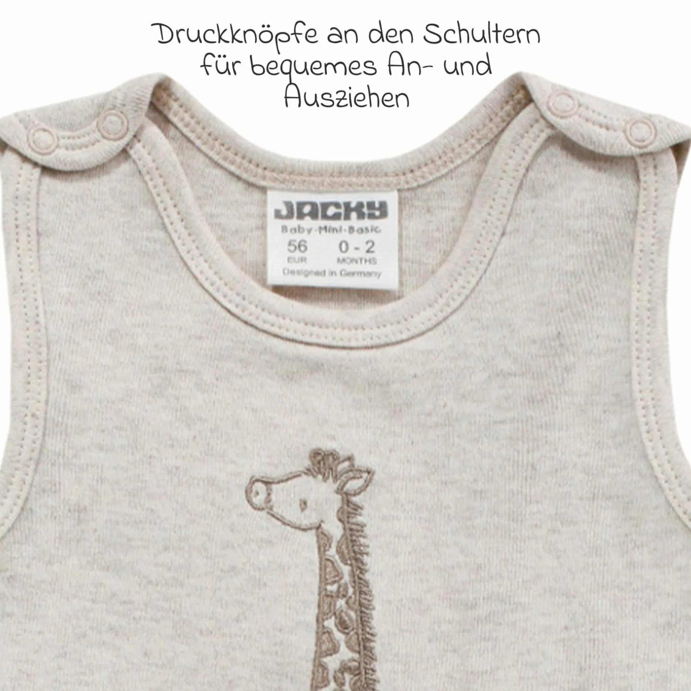 Strampler - Giraffe - Beige Melange - Gr. 68