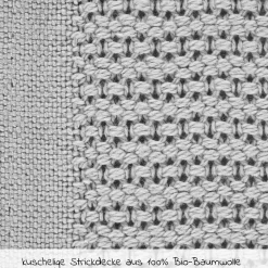 Strick-Kuscheldecke Organic Cotton 75 x 100 cm - Piqué Grau