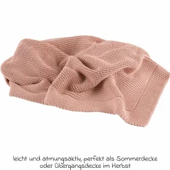 Strick-Schmusedecke leicht und atmungsaktiv perfekt für den Sommer 80 x 100 cm - Powder - Kollektion 2024