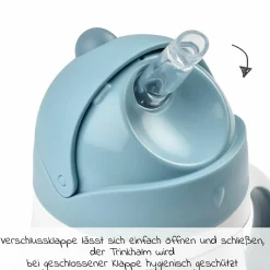 Strohhalmbecher Edelstahl - Windy Blue - Gr. 250 ml