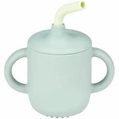 Strohhalm-Becher mit Griffen Silikon - Green