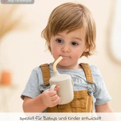 Strohhalm-Becher mit Griffen Silikon - Green