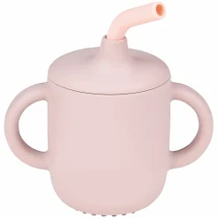 Strohhalm-Becher mit Griffen Silikon - Pink