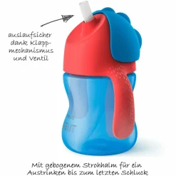 Strohhalm-Becher mit Griffen 200 ml - SCF796/01 - Blau