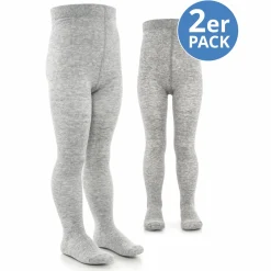 Strumpfhose 2er Pack - Grau Melange - Gr. 74/80