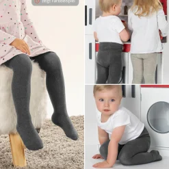 Strumpfhose 2er Pack - Grau Melange - Gr. 74/80