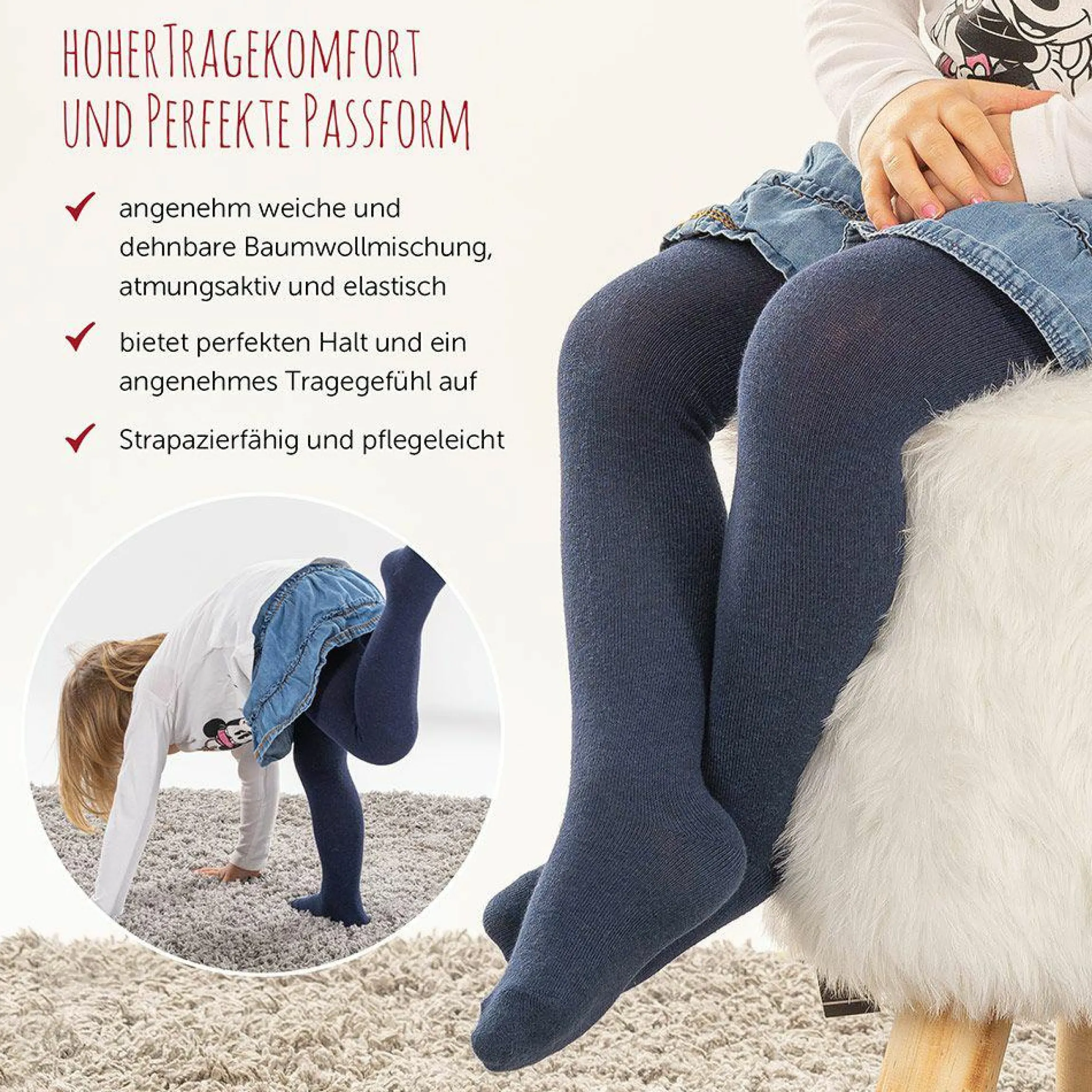 Strumpfhose 2er Pack - Marine - Gr. 98/104