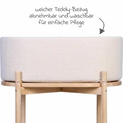 Stubenbett 2in1 Cradle - umbaubar zum Kindertisch & Aufbewahrungskorb - Teddy - Offwhite