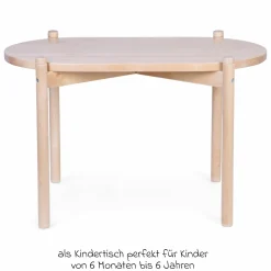 Stubenbett 2in1 Cradle - umbaubar zum Kindertisch & Aufbewahrungskorb - Teddy - Offwhite