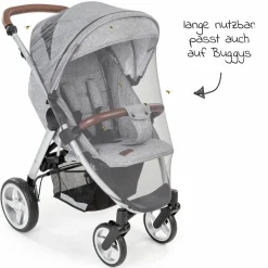 3-teiliges Sommer- & Schutzset für Kinderwagen mit Sonnensegel, Insektenschutz & Getränkehalter