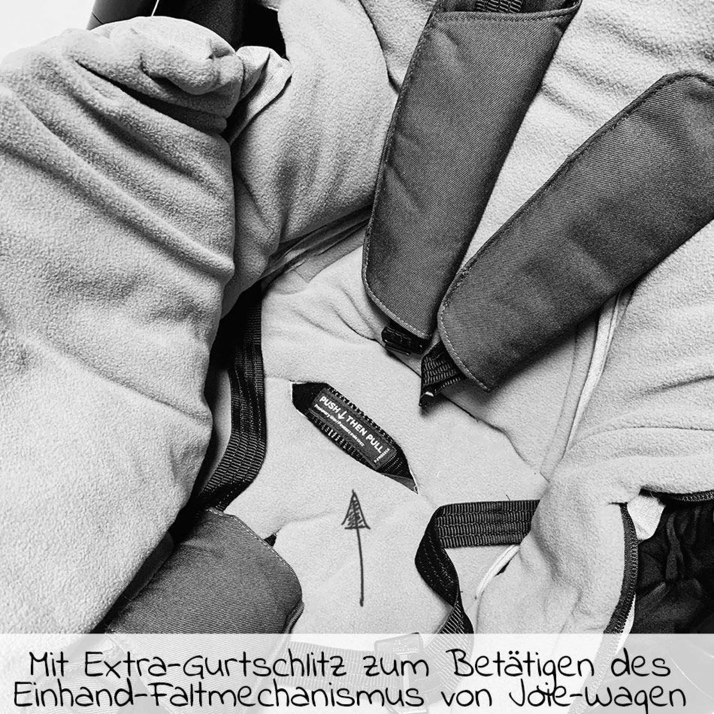 Thermo-Fleece Fußsack Lukky für Joie-Kinderwagen - Schwarz