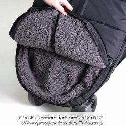 Thermo-Fleece Fußsack Mila - Black