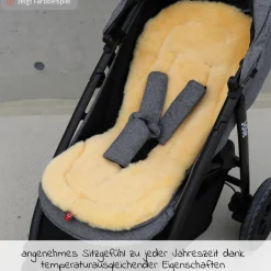 Thermo-Fleece Fußsack mit Lammfelleinlage Lukky Look für Joie-Kinderwagen - Anthrazit