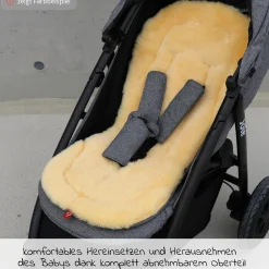 Thermo-Fleece Fußsack mit Lammfelleinlage Lukky Look für Joie-Kinderwagen - Anthrazit