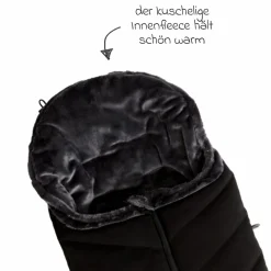Thermo-Fleece Fußsack mit verlängerbarem Fußteil - Schwarz - Kollektion 2025