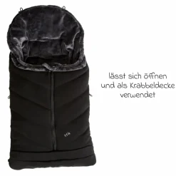Thermo-Fleece Fußsack mit verlängerbarem Fußteil - Schwarz - Kollektion 2025