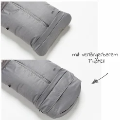 Thermo-Fleece Fußsack mit verlängerbarem Fußteil - Grau