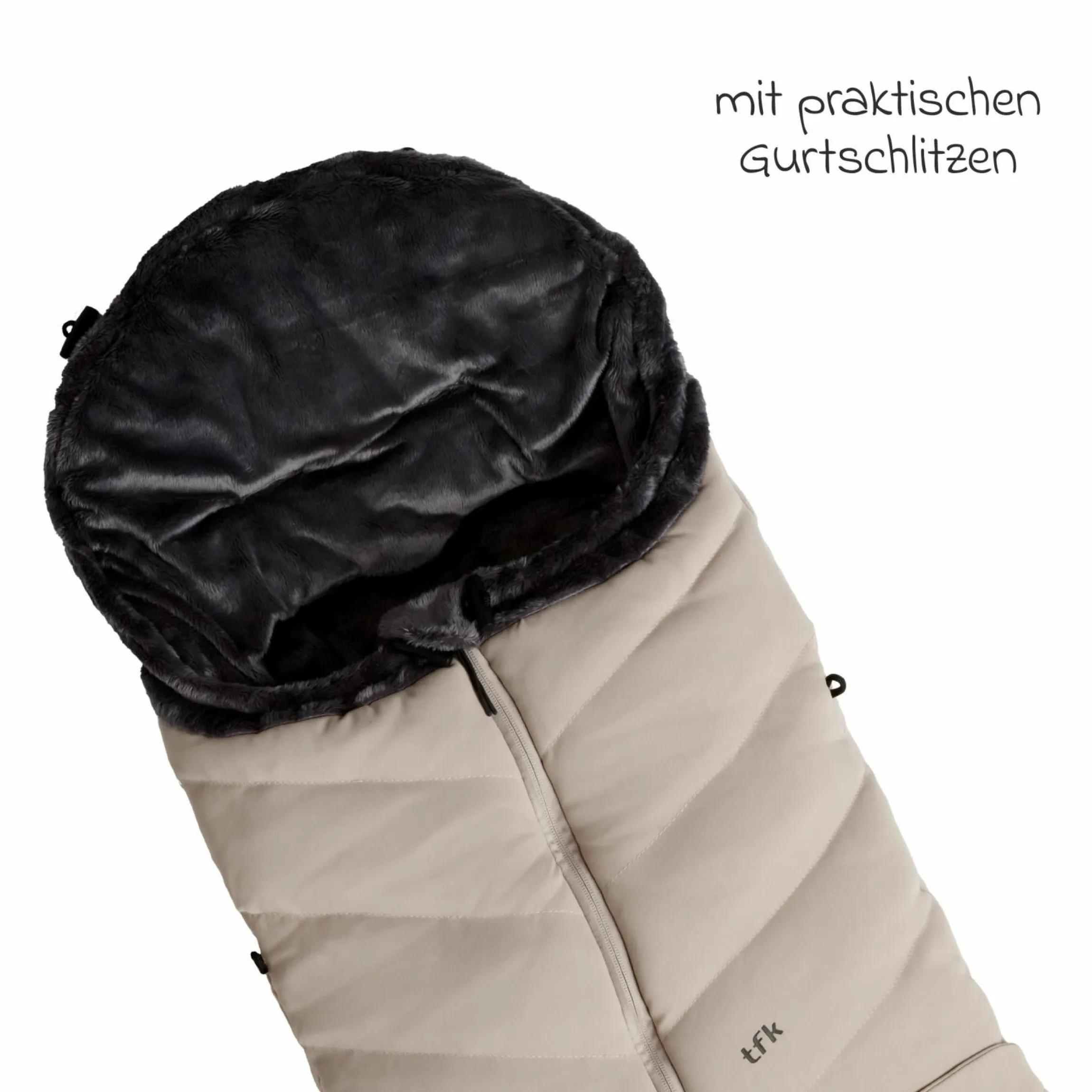Thermo-Fleece Fußsack mit verlängerbarem Fußteil - Sand - Kollektion 2025