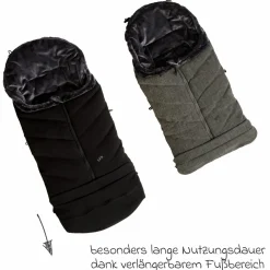 Thermo-Fleece Fußsack mit verlängerbarem Fußteil - Premium Grey - Kollektion 2025